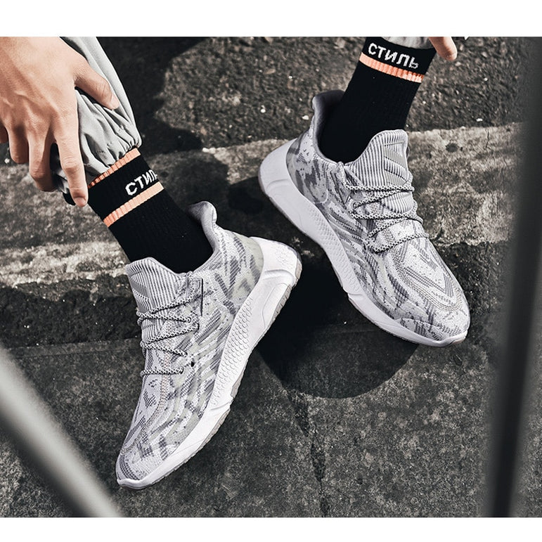 Breathable Mesh Lace-up Jogging Sneakers