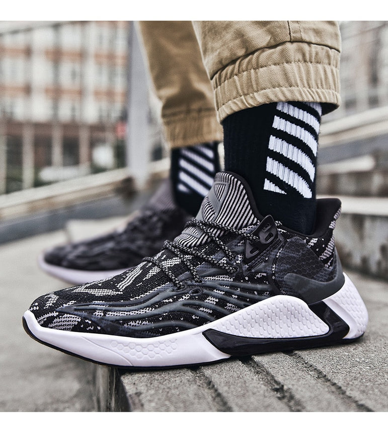 Breathable Mesh Lace-up Jogging Sneakers