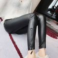 High Waist Leather Lace-up Skinny Pencil Pants