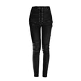 High Waist Leather Lace-up Skinny Pencil Pants