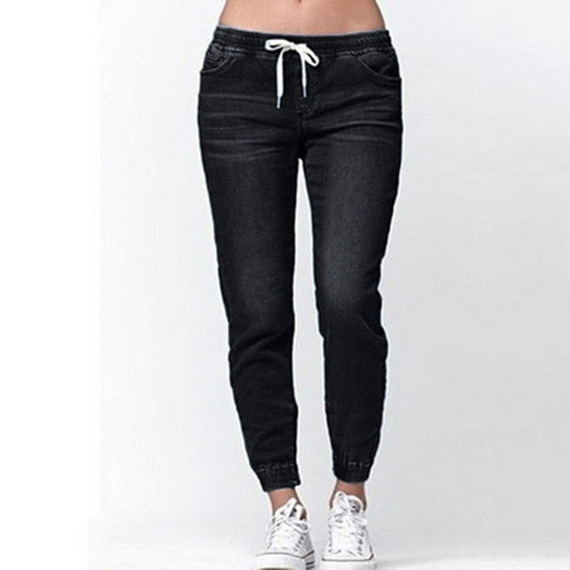 High Waist Women Jeans Elastic Pant