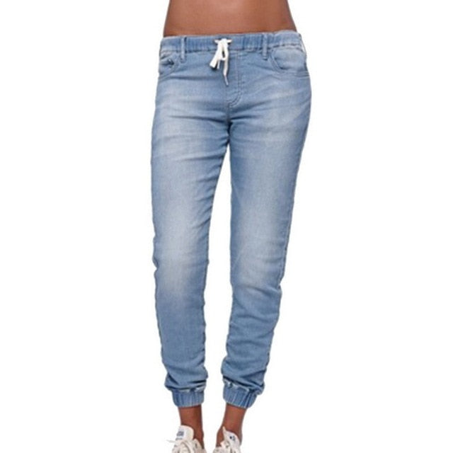 High Waist Women Jeans Elastic Pant