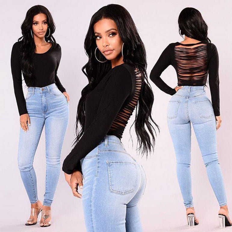 High Waist Stretch Lady Denim Skinny Pants