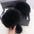 Real FOX Fur Slides Indoor Flip Flops