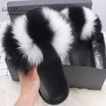 Real FOX Fur Slides Indoor Flip Flops