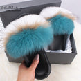 Real FOX Fur Slides Indoor Flip Flops