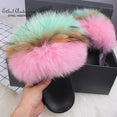 Real FOX Fur Slides Indoor Flip Flops