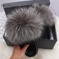 Real FOX Fur Slides Indoor Flip Flops