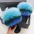 Real FOX Fur Slides Indoor Flip Flops