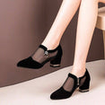 Pointed Toe  Mesh Breathable Women Thick High Heel