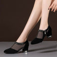 Pointed Toe  Mesh Breathable Women Thick High Heel