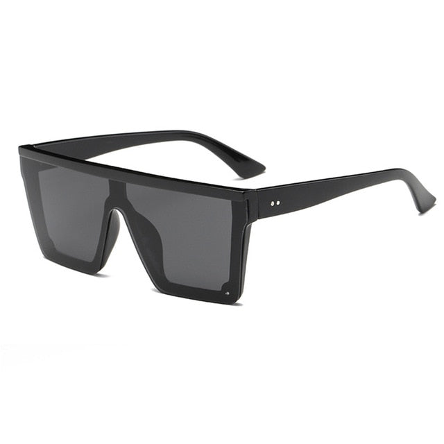 Square Flat Top Rivet Oversized Sunglasses