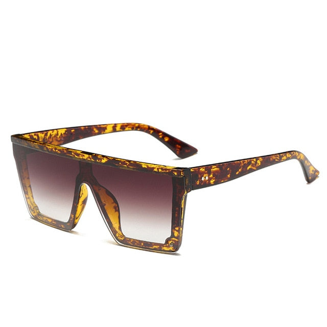 Square Flat Top Rivet Oversized Sunglasses