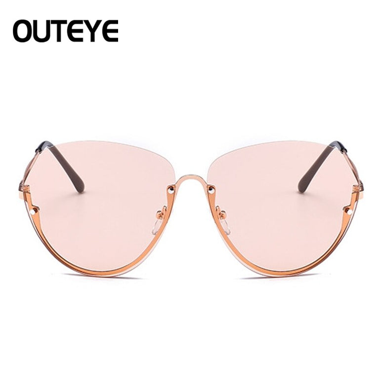 Semi Rimless Oversized Clear Sunglasses