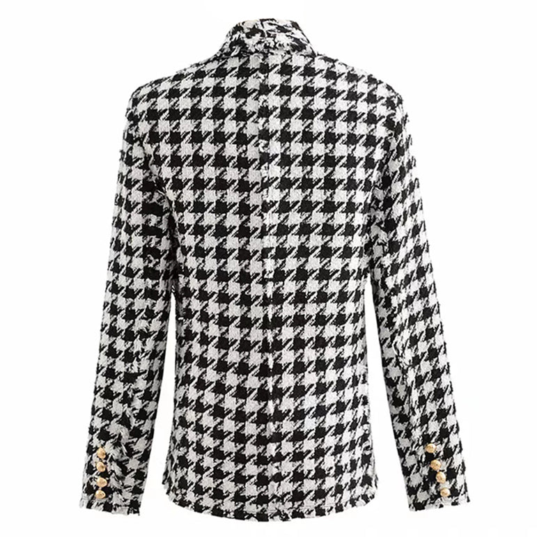 Office Ladies Women tweed Houndstooth Coats jackets