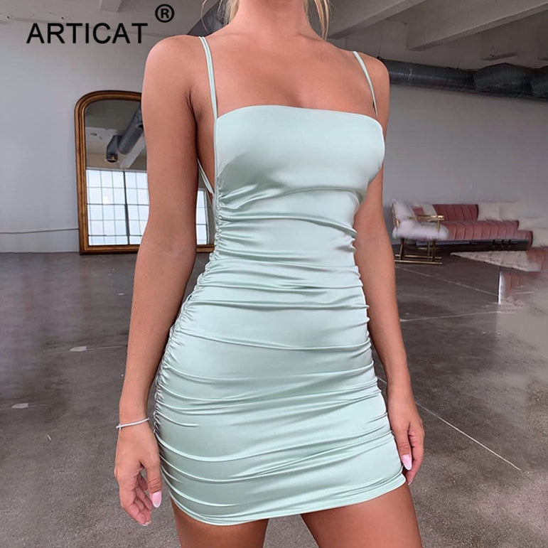 Backless Cross Bandage Strap Mini Dress