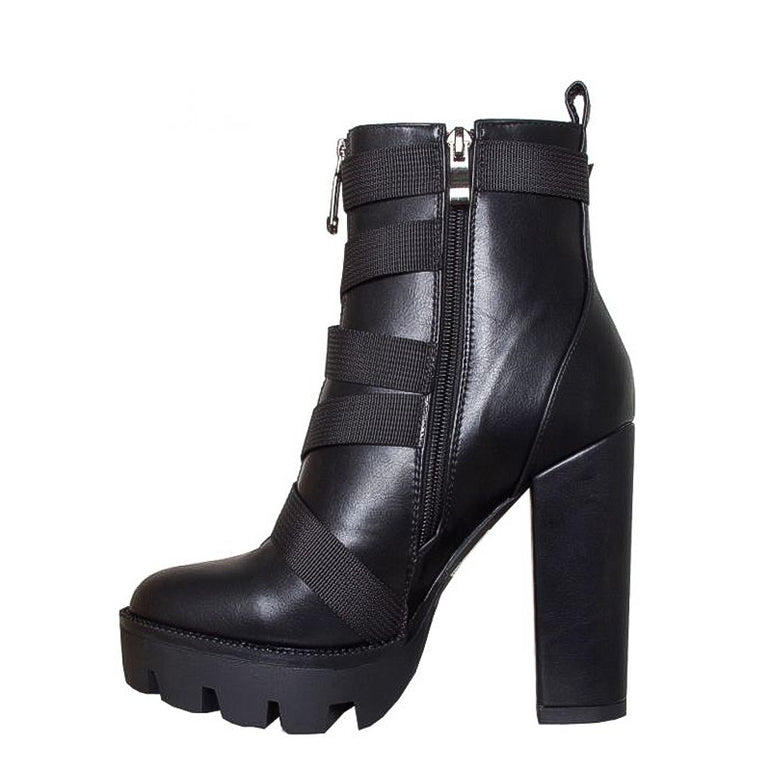 Thick Heel Platform Ankle Boots