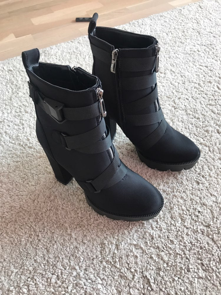 Thick Heel Platform Ankle Boots