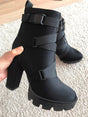 Thick Heel Platform Ankle Boots