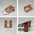 Square Toe Wood Heel Slipper