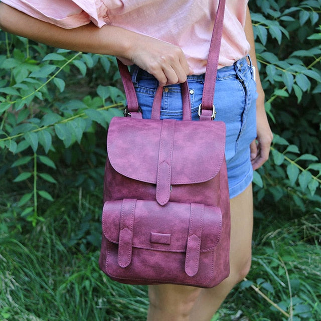 Leather Vintage Women Backpack