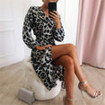 Loose Long Sleeve Leopard Dress