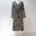 Loose Long Sleeve Leopard Dress