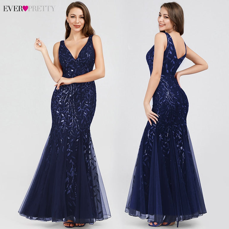 Short Sleeve Lace Appliques Evening Gowns Dress