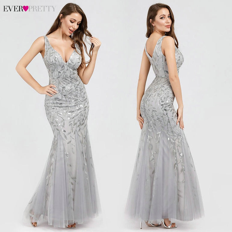 Short Sleeve Lace Appliques Evening Gowns Dress