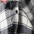 Long Sleeve Women Chic Oversized plaid Blouse