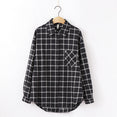 Long Sleeve Women Chic Oversized plaid Blouse