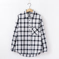 Long Sleeve Women Chic Oversized plaid Blouse