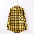 Long Sleeve Women Chic Oversized plaid Blouse