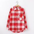 Long Sleeve Women Chic Oversized plaid Blouse