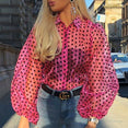 Mesh Shirt Vogue Women Polka Dot Retro Blouse