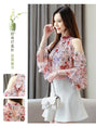 Ruffles Floral Chiffon Blouse