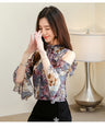 Ruffles Floral Chiffon Blouse