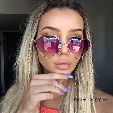 Rimless LOVE Heart Shaped Sunglasses