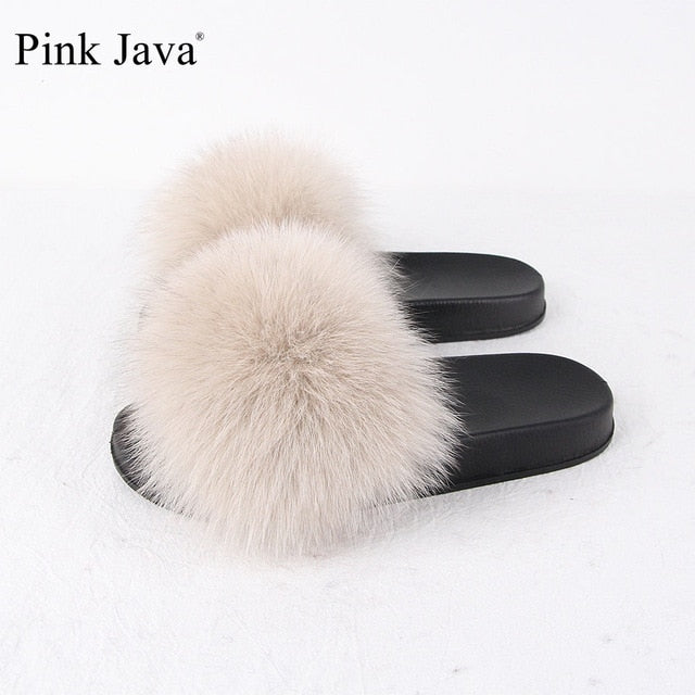 Luxury Indoor Real Fox Fur Slipper