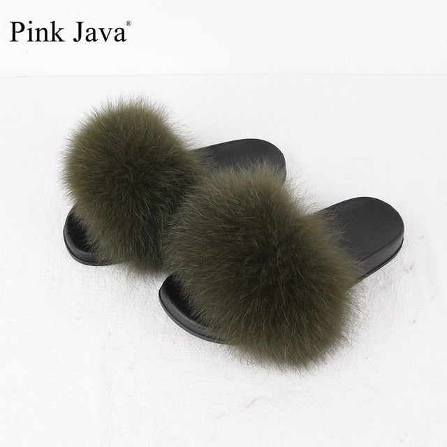 Luxury Indoor Real Fox Fur Slipper