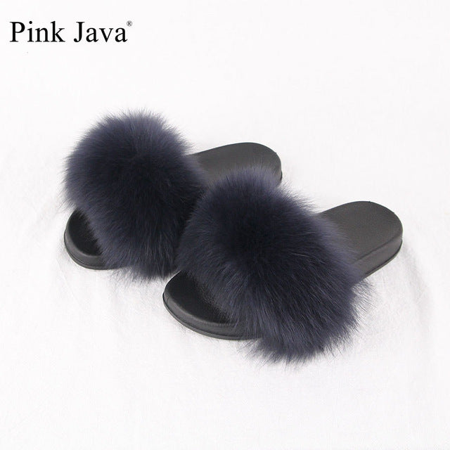 Luxury Indoor Real Fox Fur Slipper