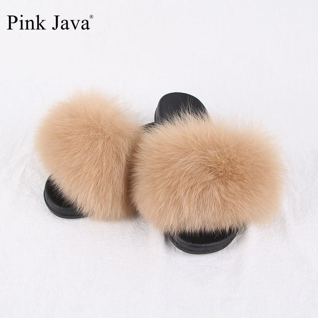 Luxury Indoor Real Fox Fur Slipper