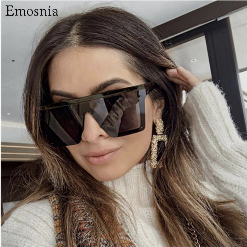 Rimless Square Vintage Ovesized Sunglasses